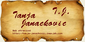 Tanja Janaćković vizit kartica